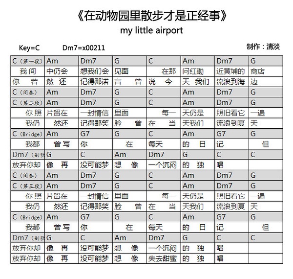 在动物园散步才是正经事吉他谱